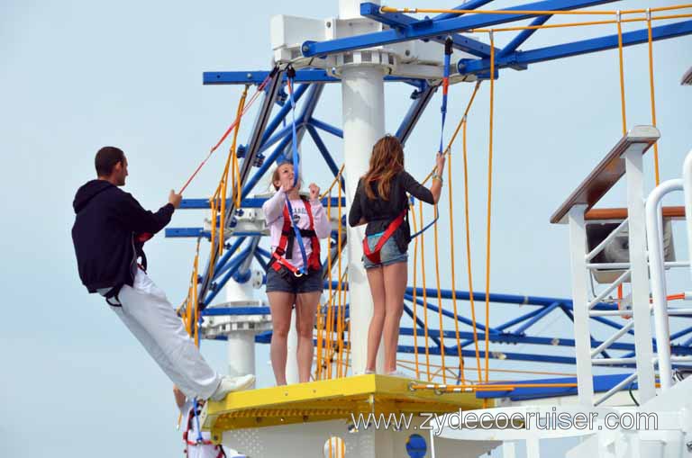 151: Carnival Magic Inaugural Cruise, Sea Day 1, Ropes Course (SkyCourse)