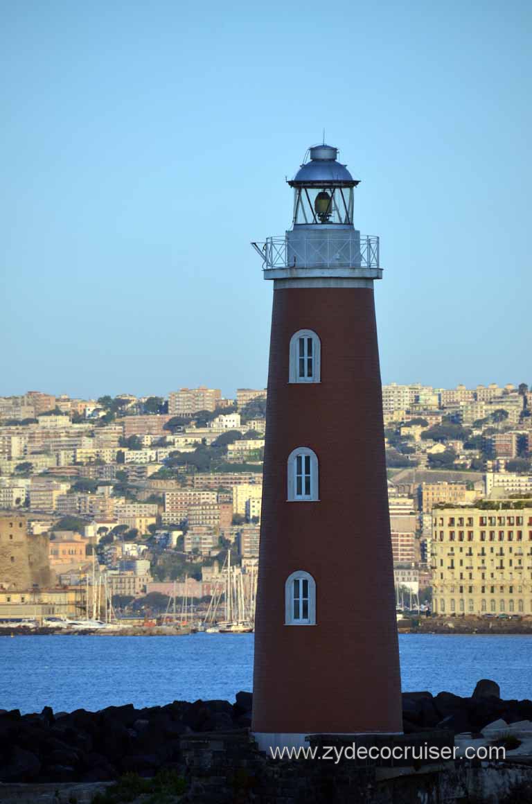 005: Carnival Magic Inaugural Cruise, Naples, Entering Naples Harbor, Lighthouse, Molo di San Vincenzo