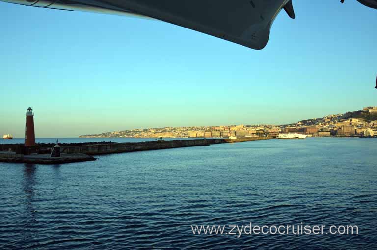 008: Carnival Magic Inaugural Cruise, Naples, Entering Naples Harbor, Molo di San Vincenzo Lighthouse