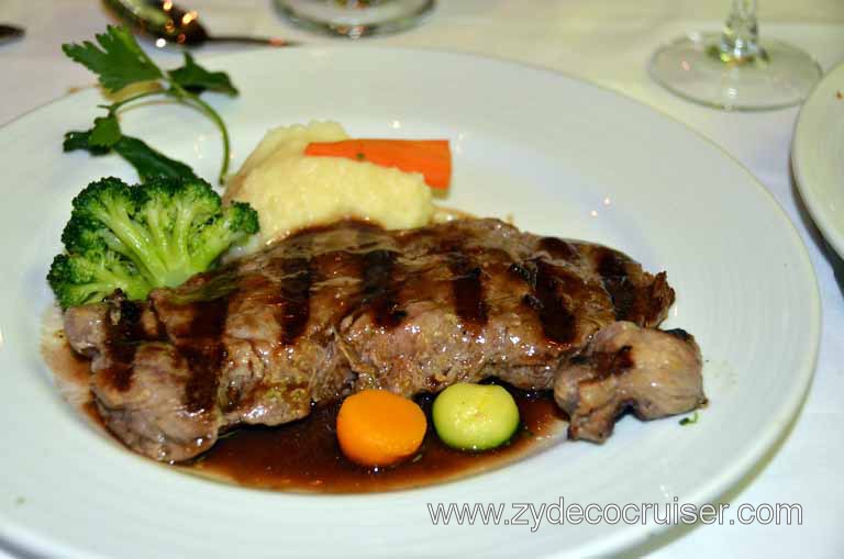 302: Carnival Magic Inaugural Cruise, Naples, Dinner, Grilled New York Strip Steak from Aged American Beef