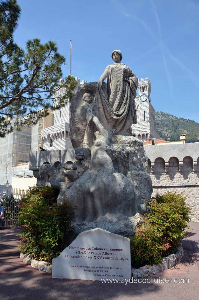 088: Carnival Magic Grand Mediterranean Cruise, Monte Carlo, Monaco, Hommage des colonies trangres  S.A.S le Prince Albert 1er  l'occasion de ses XXV annes de rgne La science dcouvrant la richesse de l'ocan inaugur le 13. IV. 1914 oeuvre de Constant ROUX