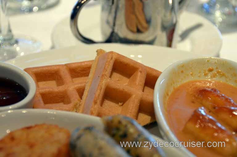 042: Carnival Magic, Mediterranean Cruise, Sea Day 1, Main Dining Room Breakfast, Waffles