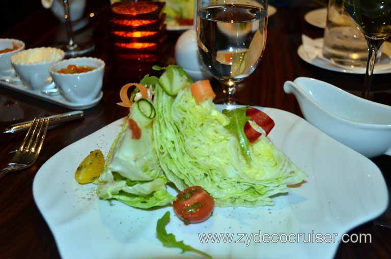 018: Carnival Magic Prime Steakhouse, Heart of Iceberg Lettuce Salad, Blue Cheese Dressing on the side