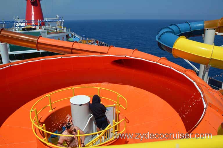073: Carnival Magic, Mediterranean Cruise, Sea Day 2, Waterworks, Drainpipe Slide