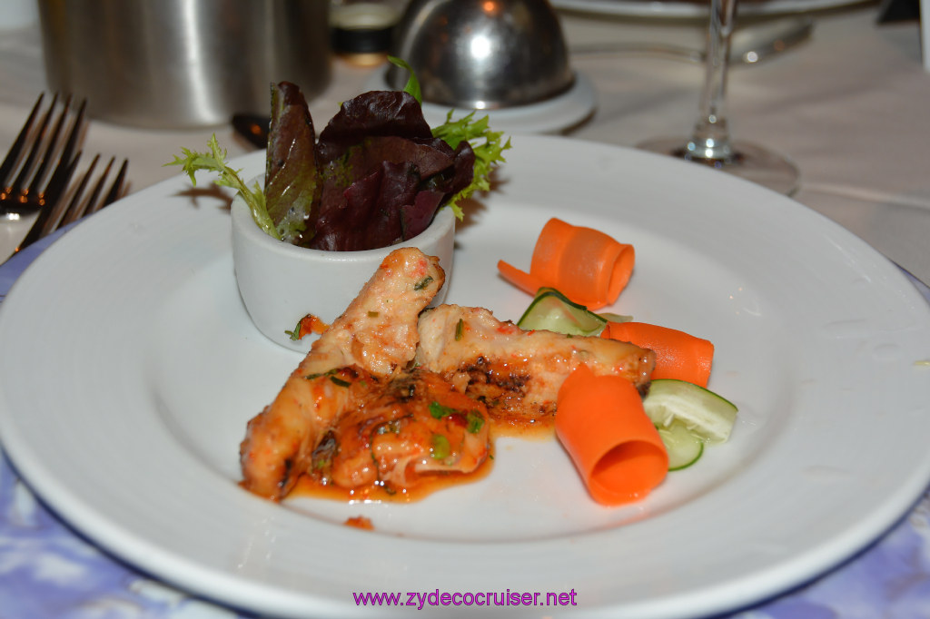 398: Carnival Miracle Alaska Cruise, Skagway, MDR Dinner, Chicken Tenders Marinated in Thai Spices