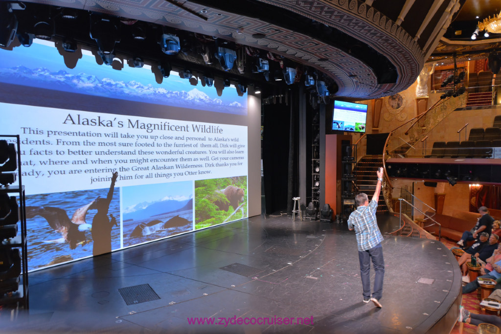 053: Carnival Miracle Alaska Journey Cruise, Sea Day 2, Naturalist Dirk Younkerman Lecture, Alaska's Glaciers, Volcanoes, and Wildlife, 