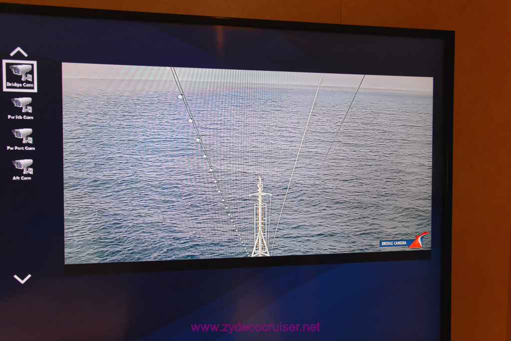 003: Carnival Panorama Inaugural Cruise, Sea Day, Bridge Cam on cabin HD TV