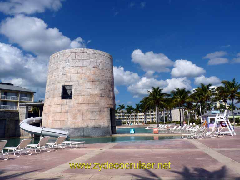 297: Carnival Sensation, Freeport, Bahamas, Sugar Mill Pool and Water Slide Tower at Reef Village, Our Lucaya