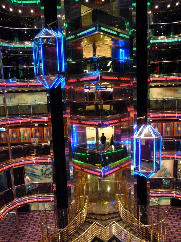 589: Carnival Sensation - Atrium - Both Glass Elevators Working