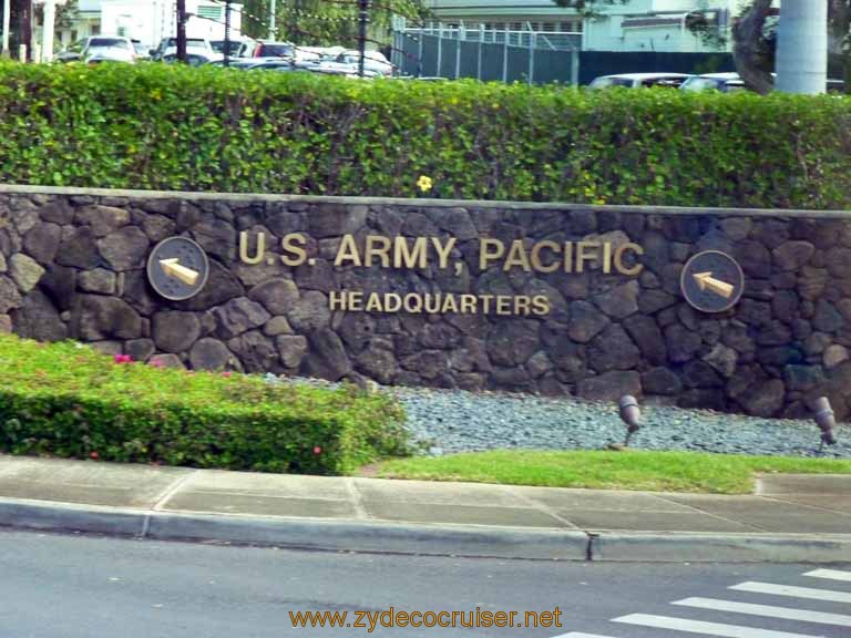013: Carnival Spirit, Honolulu, Hawaii, Pearl Harbor VIP and Military Bases Tour, U.S. Army, Pacific Headquarters