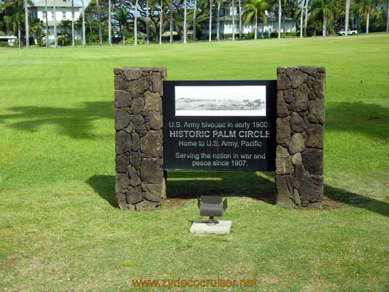 016: Carnival Spirit, Honolulu, Hawaii, Pearl Harbor VIP and Military Bases Tour, Fort Shafter, Historic Palm Circle