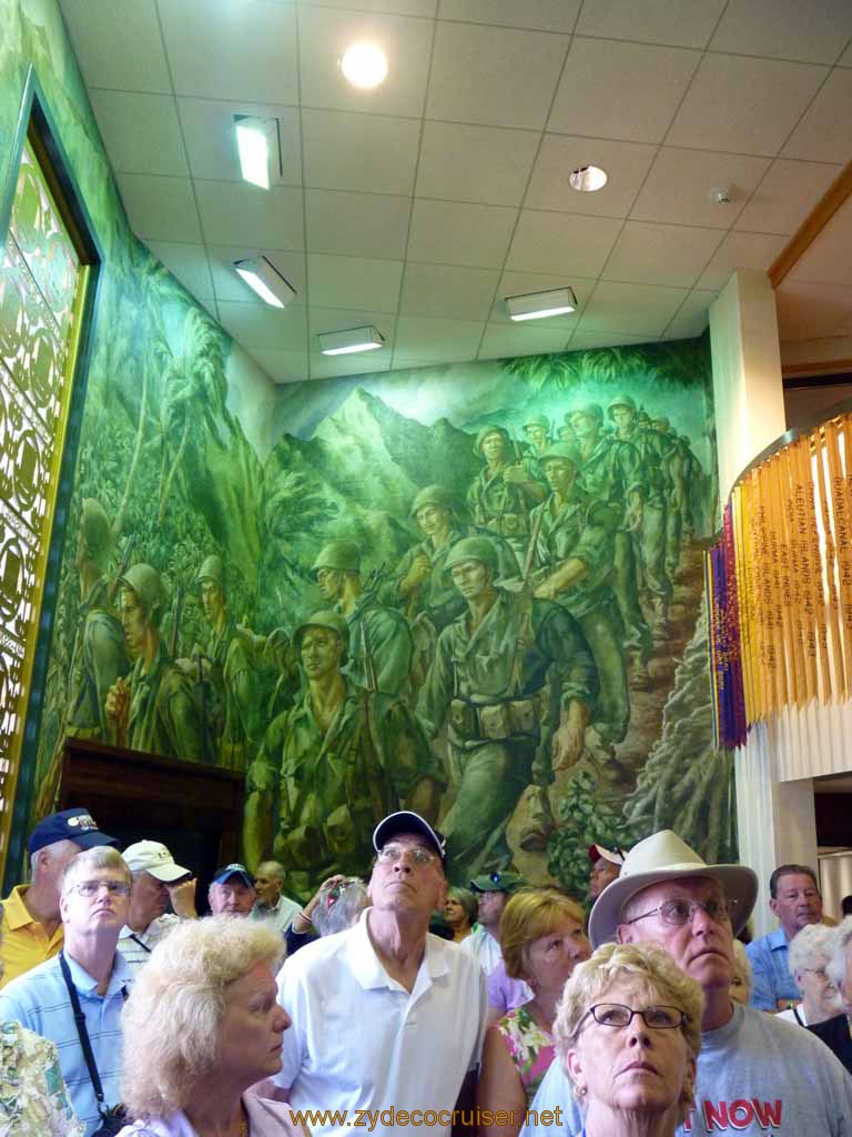 035: Carnival Spirit, Honolulu, Hawaii, Pearl Harbor VIP and Military Bases Tour, Fort Shafter, Richardson Hall, Mural by Master Sergeant William R. Domaratius