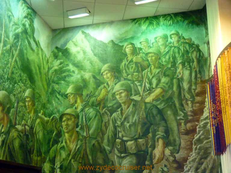 040: Carnival Spirit, Honolulu, Hawaii, Pearl Harbor VIP and Military Bases Tour, Fort Shafter, Richardson Hall, Mural by Master Sergeant William R. Domaratius