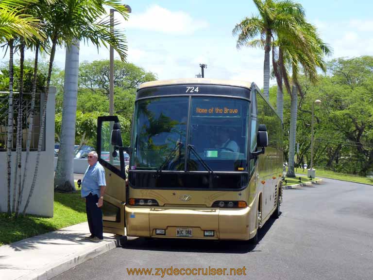 193: Carnival Spirit, Honolulu, Hawaii, Pearl Harbor VIP and Military Bases Tour, Our bus