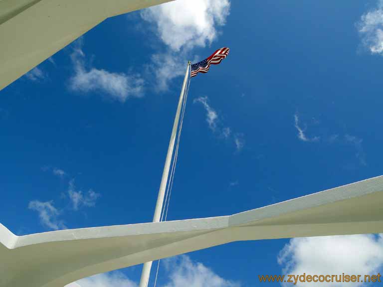 593: Carnival Spirit, Honolulu, Hawaii, Pearl Harbor VIP and Military Bases Tour, Pearl Harbor, Arizona Memorial, Flagpole