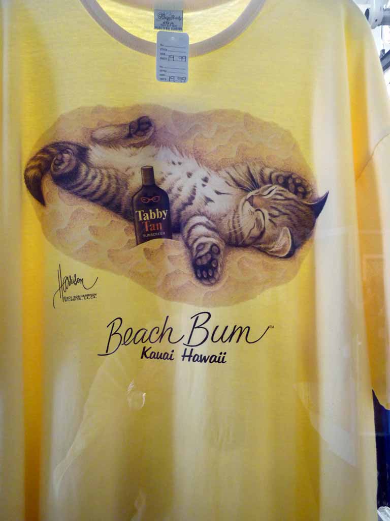 023: Carnival Spirit, Nawiliwili, Kauai, Hawaii, Cat Beach Bum Tshirt