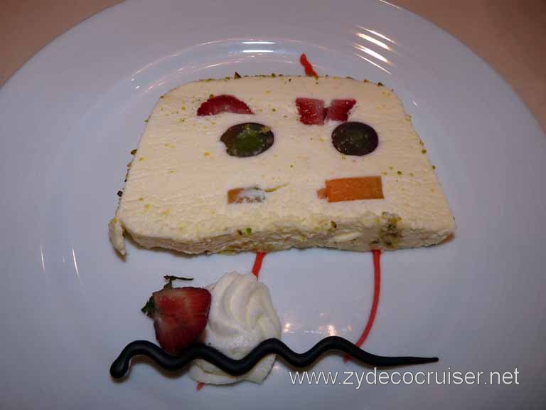 101: Carnival Spirit, Sea Day 3 - Tropical Fruit Terrine - different, but I liked it. Looks like a smiley face!