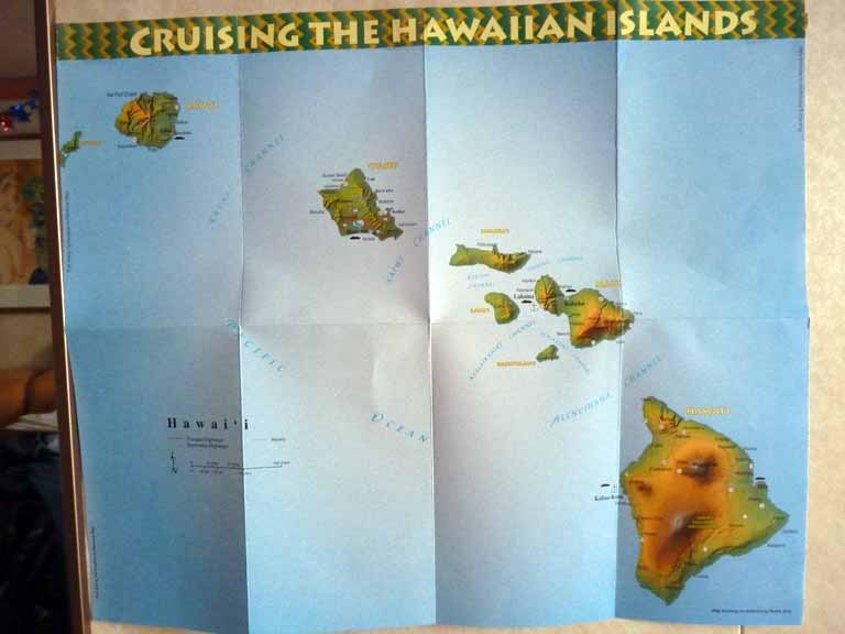092: Carnival Spirit, Sea Day 4 - Getting Hawaii maps ready so we know where we are!