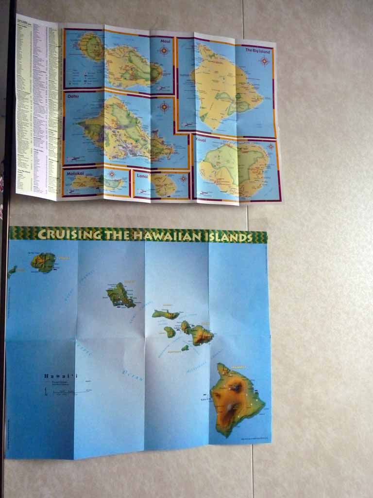 093: Carnival Spirit, Sea Day 4 - Getting Hawaii maps ready so we know where we are!