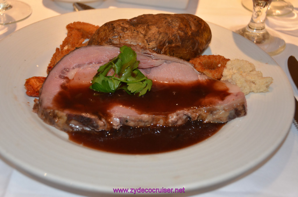 128: Carnival Sunshine Cruise, Marseilles, MDR Dinner, Tender Roasted Prime Rib of American Beef au jus, 