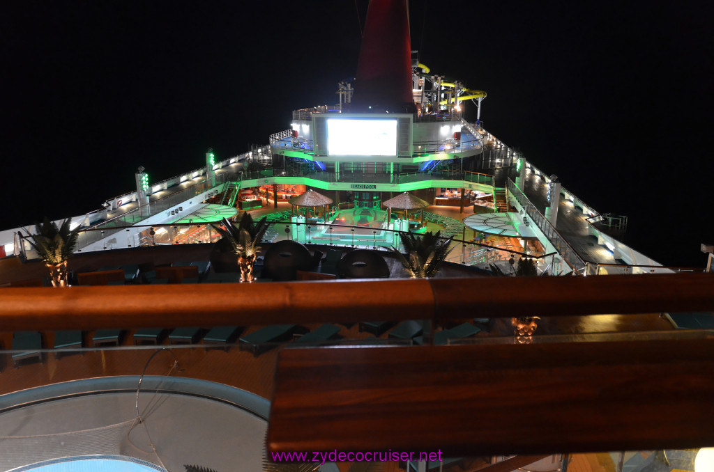 163: Carnival Sunshine Cruise, Marseilles, Serenity looking Aft at Night, 
