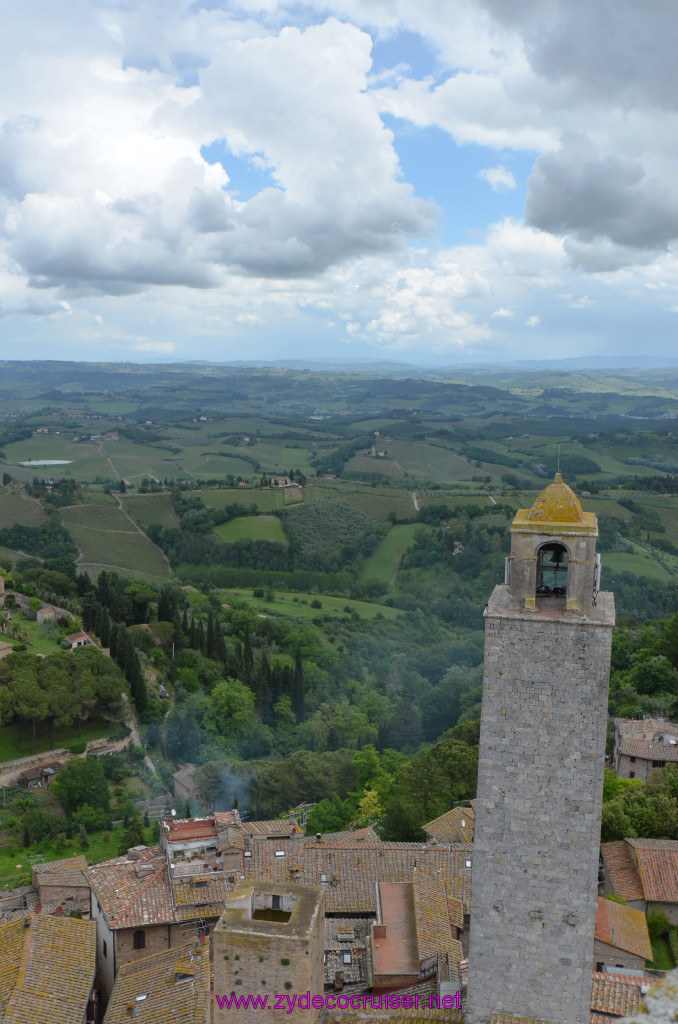 164: Carnival Sunshine Cruise, Livorno, San Gimignano, View from the top of Torre Grosso, the Bell Tower, 