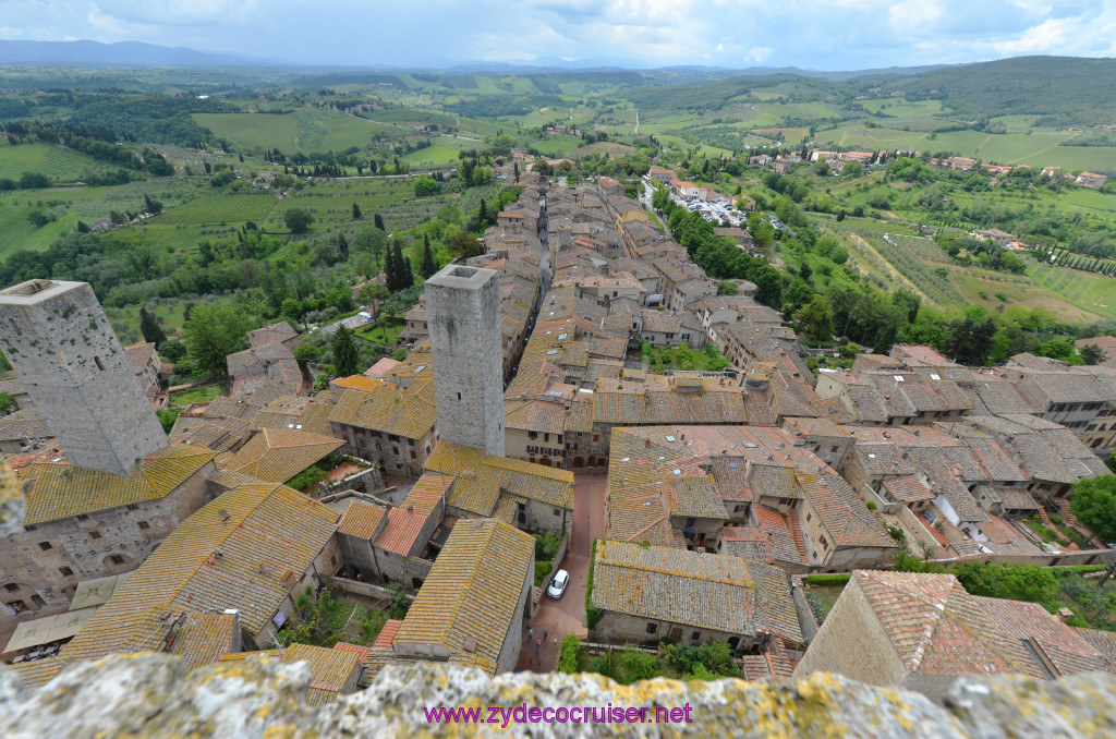 169: Carnival Sunshine Cruise, Livorno, San Gimignano, View from the top of Torre Grosso, the Bell Tower, 