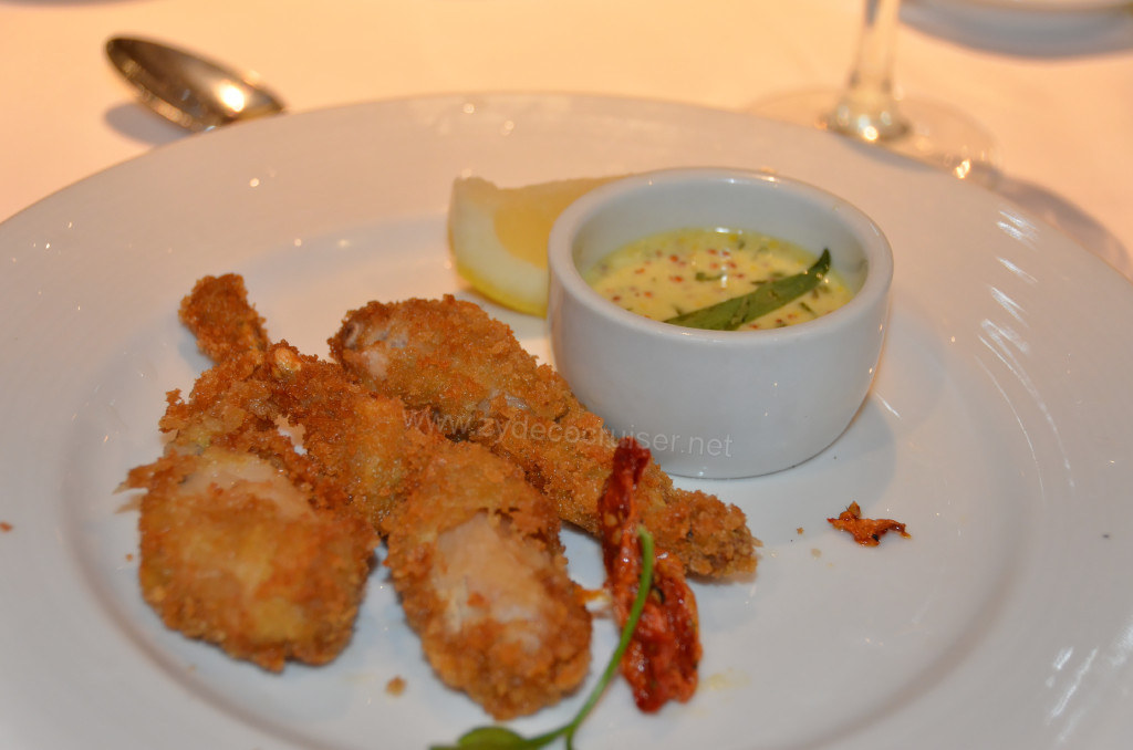446: Carnival Sunshine Cruise, Naples, MDR Diner, Breaded Frog Legs with a Tarragon and Mustard Sauce, Tasty!