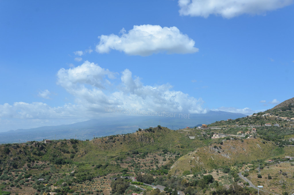018: Carnival Sunshine Cruise, Messina, Taormina on Your Own tour, Mount Etna in the distance, 