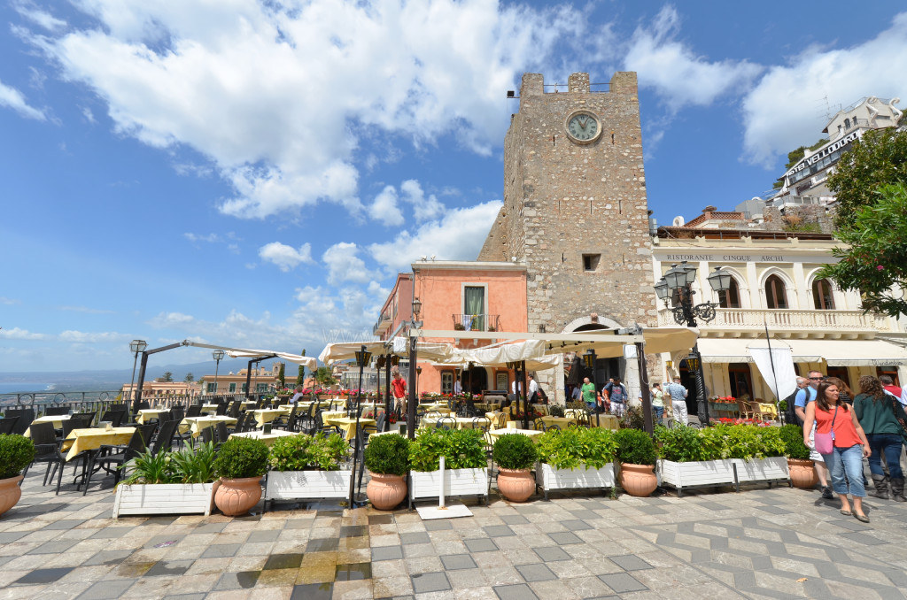 052: Carnival Sunshine Cruise, Messina, Taormina on Your Own tour, Clock Tower, 