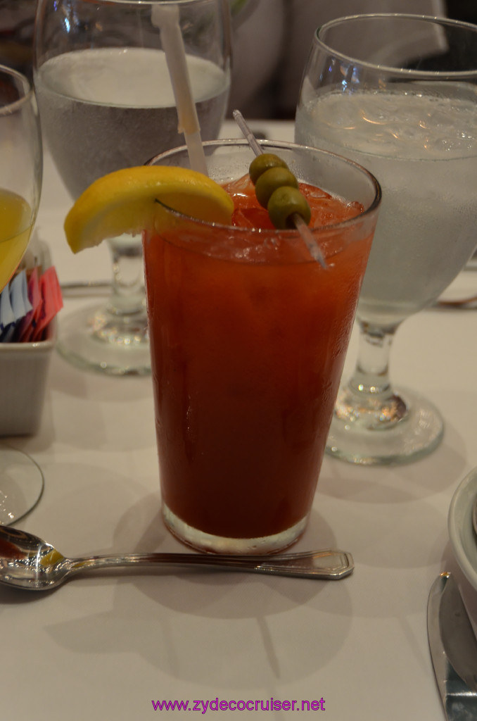 009: Carnival Sunshine Cruise, Fun Day at Sea, Punchliner Brunch, Bloody Mary with the free drink coupon, 
