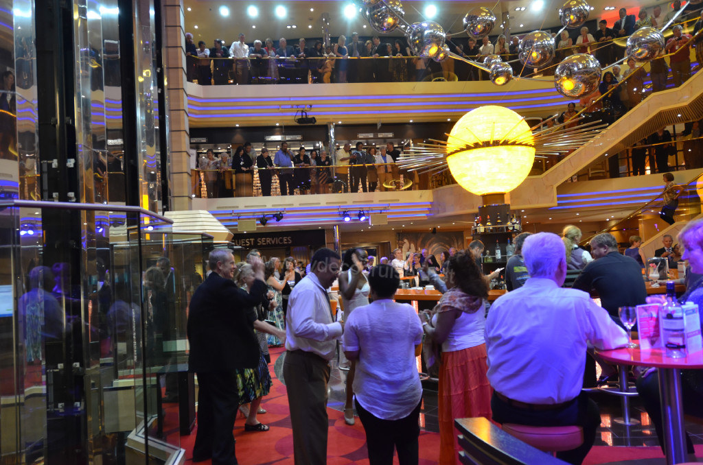 140: Carnival Sunshine Cruise, Fun Day at Sea, Took a break from supper and the Lobby was jumping!