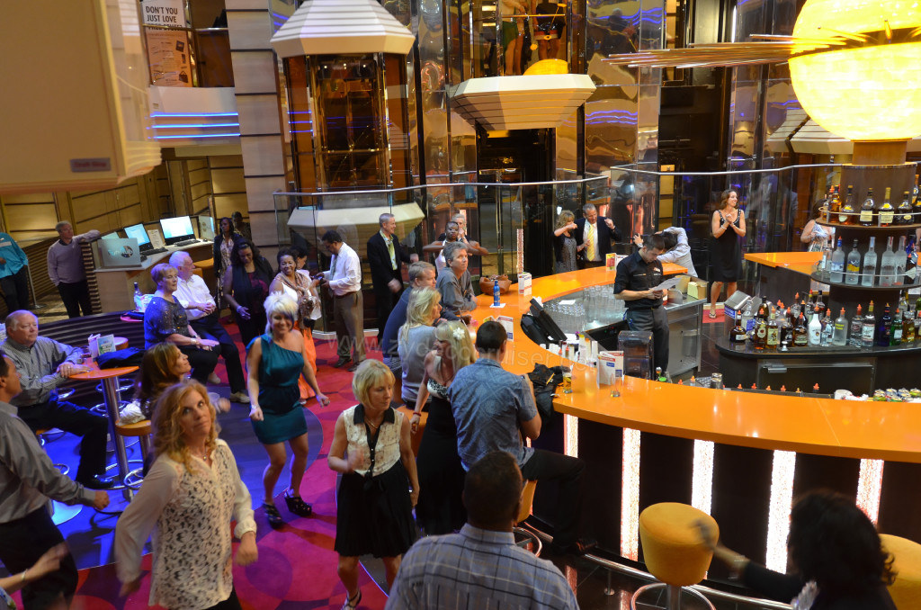 142: Carnival Sunshine Cruise, Fun Day at Sea, Took a break from supper and the Lobby was jumping!