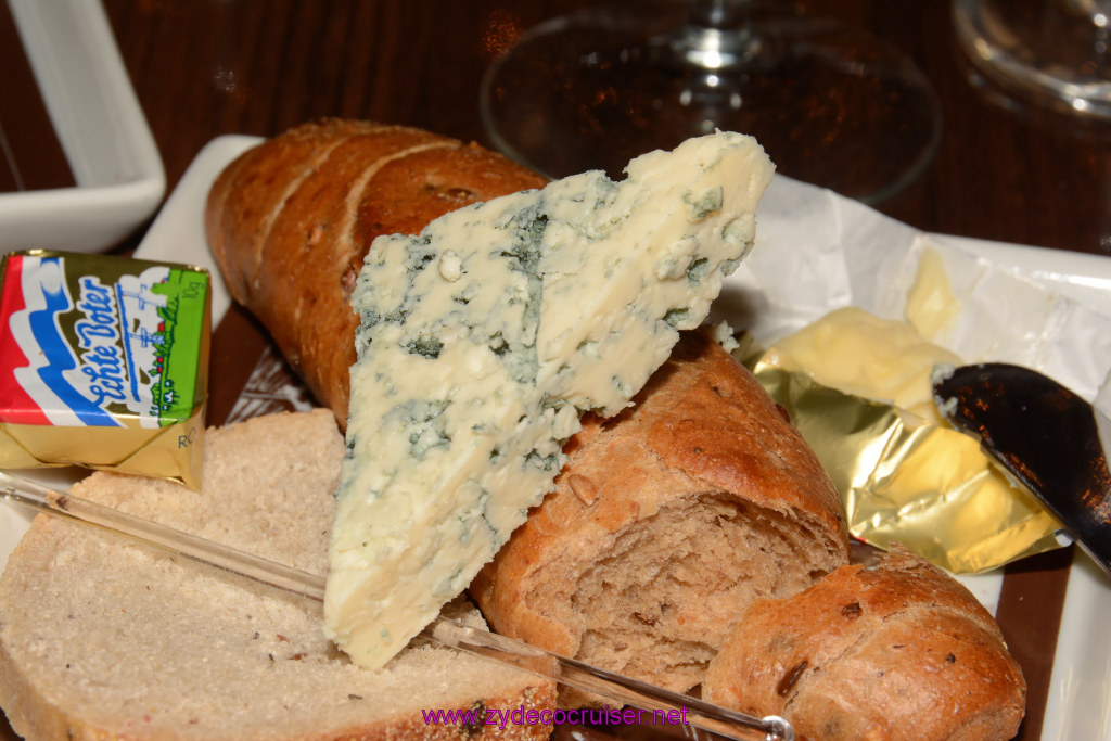 103: Carnival Triumph Journeys Cruise, Oct 26, 2015, Sea Day 2, MDR Dinner, Blue Cheese Wedge from cheese plate, 