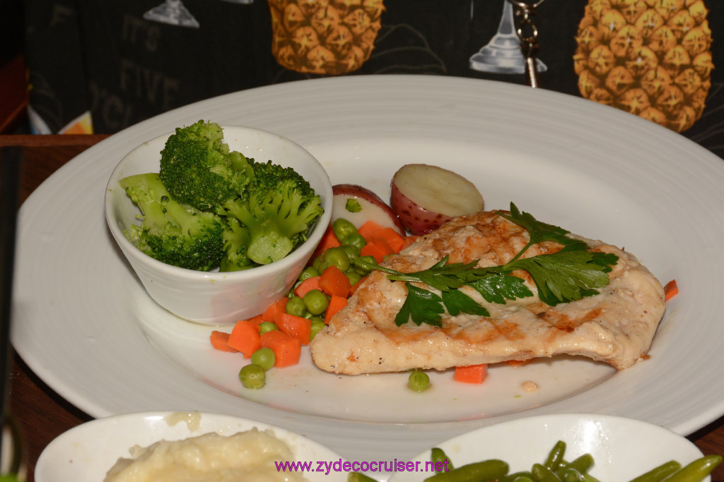 109: Carnival Triumph Journeys Cruise, Oct 26, 2015, Sea Day 2, MDR Dinner, Seared Tilapia, 