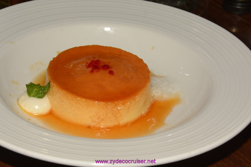 116: Carnival Triumph Journeys Cruise, Oct 26, 2015, Sea Day 2, MDR Dinner, Passion Fruit Flan, 