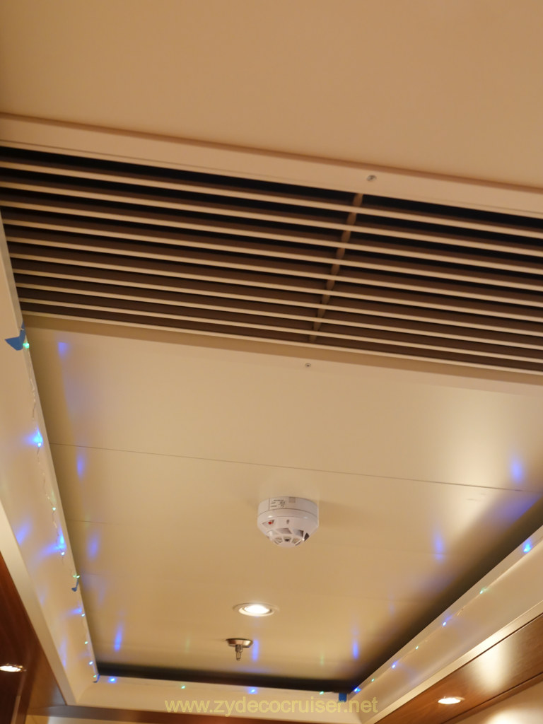 142: Carnival Venezia Transatlantic Cruise, Sea Day 4, Passenger must have put lights in the ceiling panel