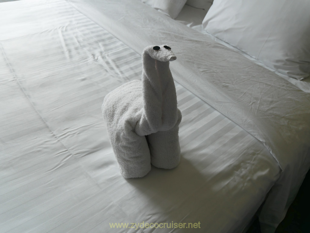 005b: Carnival Venezia Transatlantic Cruise, Sea Day 4, Towel Animal