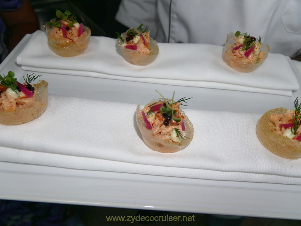Carnival Venezia Chef's Table: tajin salmon, balsamic pearl, amaranth