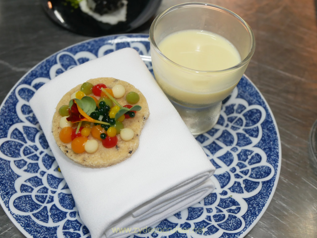 Carnival Venezia Chef's Table: savory rosemary cookie, corn milk horchata