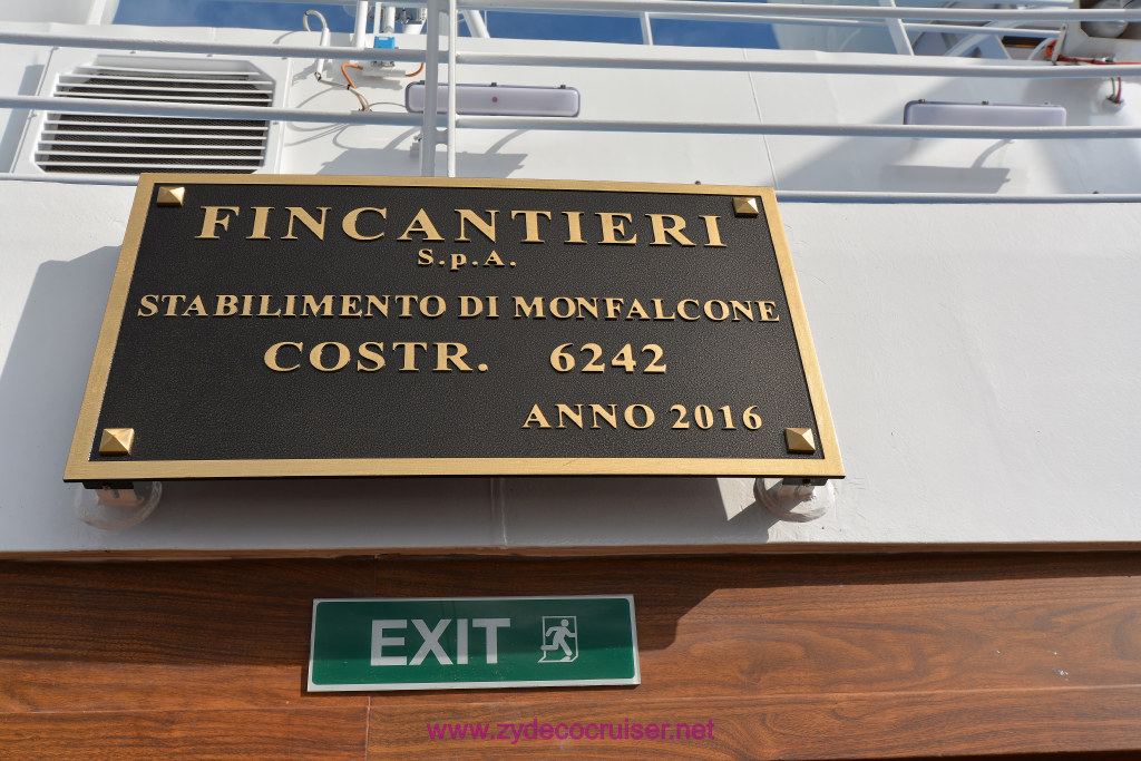 643: Carnival Vista, Trieste, Embarkation!, Crnival Vista Ship Builder's Plate, Fincantieri Plate
