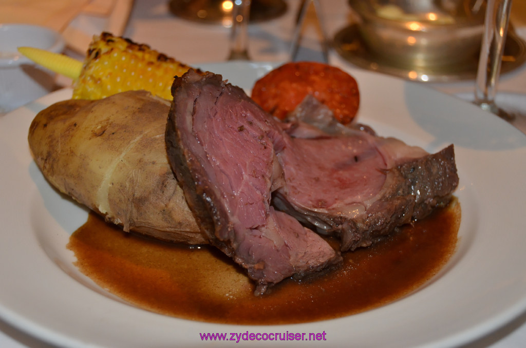 012: Golden Princess Coastal Cruise, MDR Dinner, Slow-Roasted Corn-Fed Prime Rib with Natural Rosemary Jus and Horseradish Cream, 