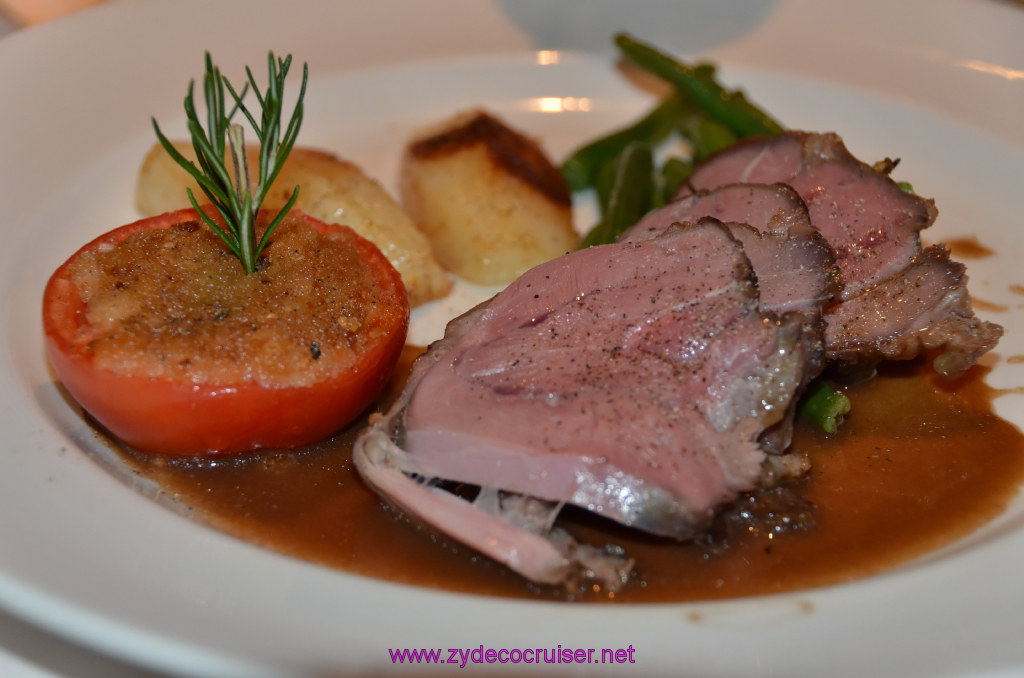038: Golden Princess Coastal Cruise, MDR Dinner, Rosemary Rubbed Roast Leg of Lamb with Mint Jelly, 