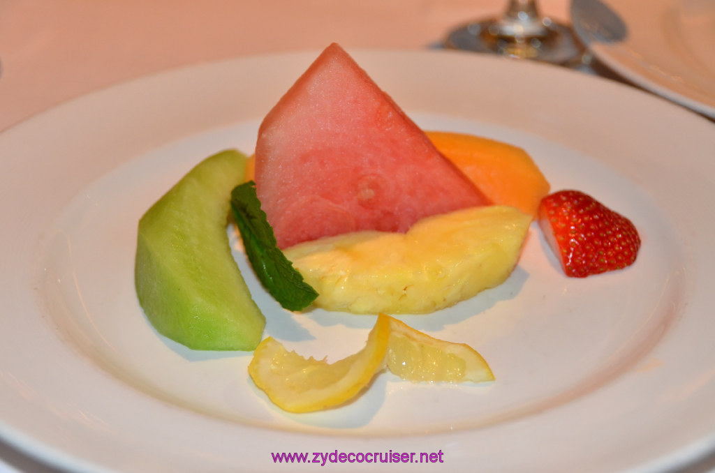 015: Golden Princess Coastal Cruise, MDR Dinner, Sweet & Nutritious Fruits, 