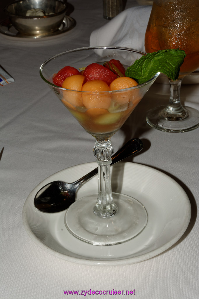006: Emerald Princess Cruise, MDR Dinner, Trio of Cantaloupe, Honeydew, and Watermelon, 