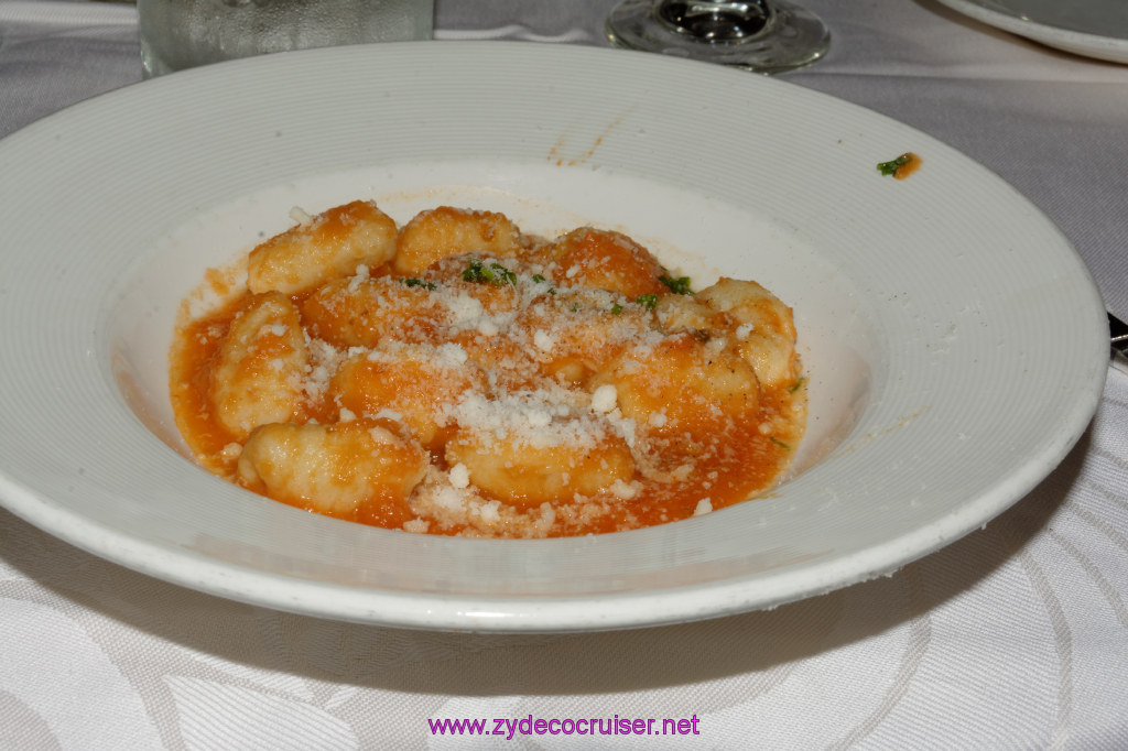 061: Emerald Princess Cruise, MDR Dinner, Potato Gnocchi in Provencale Tomato Sauce, 