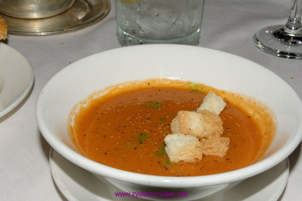 075: Emerald Princess Cruise, MDR Dinner, Roasted Tomato Cream Soup, 