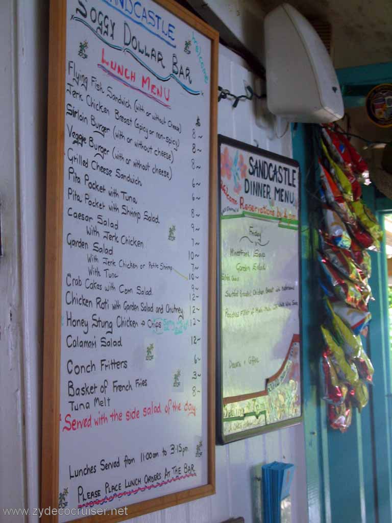525: Sailing Yacht Arabella - British Virgin Islands - Jost Van Dyke - Soggy Dollar Bar - Lunch Menu