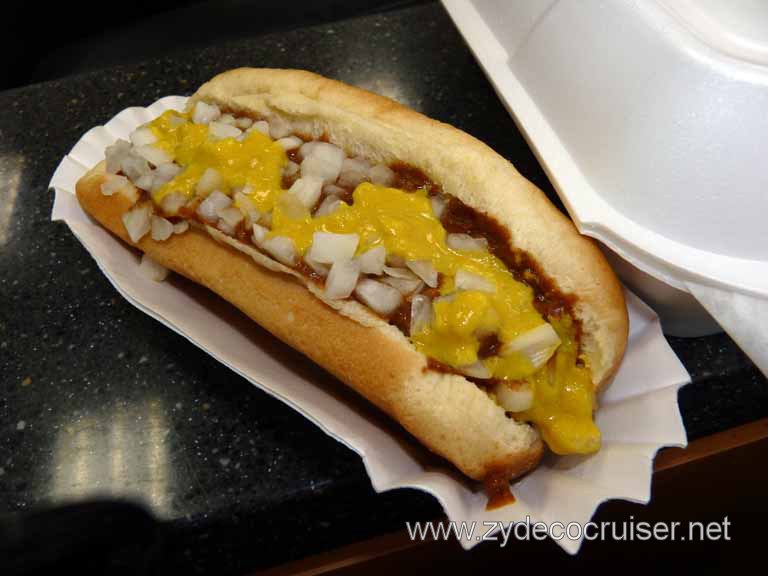 284: Lucky Dog with chili, onions, and mustard