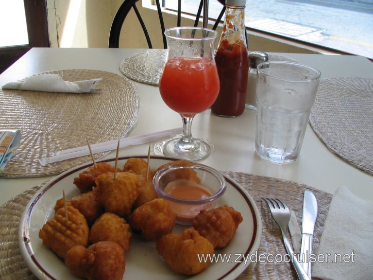 Conch Fritters and Rum Punch, Bahamian Kitchen Restaurant, Nassau, Bahamas